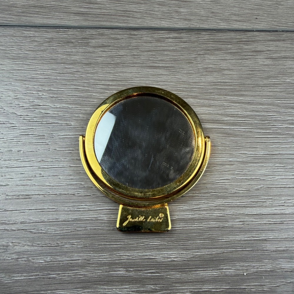 Judith Leiber Womens Compact Mirror Vintage Swivel Double Sided Gold OS
